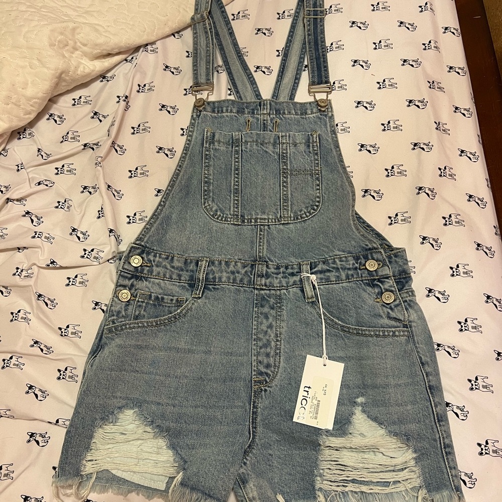 Blue Jean Overall Shorts